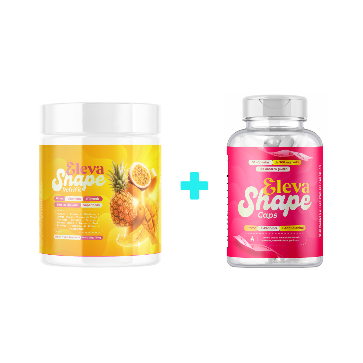 Combo Eleva Shape — Caps + Refrifit Frutas Amarelas